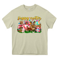 Mossy Happy Easter Animal Car Heavy Core Tee - CowhideDigitalArt