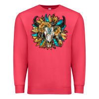 Cardinal bull skull with sunflower Premium Sweatshirt - RanaPortraitStore