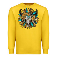 Lemon bull skull with sunflower Premium Sweatshirt - RanaPortraitStore