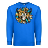 True Royal bull skull with sunflower Premium Sweatshirt - RanaPortraitStore