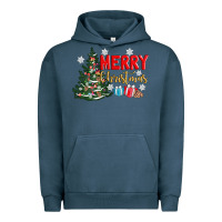 Pigment Midnight Navy merry christmas tree Urban Hoodie - AdoDesignShop