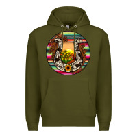 Army Green horseshoe circle Premium Hoodie - JahusDesignShop