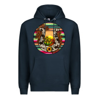 Navy horseshoe circle Premium Hoodie - JahusDesignShop