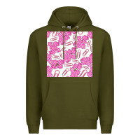 Army Green floral school seamless pattern Premium Hoodie - BundleAndBundleShop