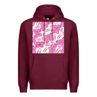 Burgundy floral school seamless pattern Premium Hoodie - BundleAndBundleShop