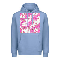 Colony Blue floral school seamless pattern Premium Hoodie - BundleAndBundleShop