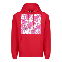 Red floral school seamless pattern Premium Hoodie - BundleAndBundleShop