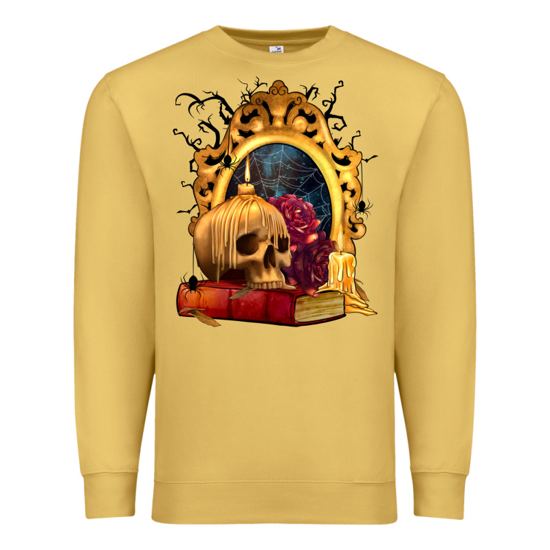 Halloween Skull Candles And Roses Premium Sweatshirt by texasbilliewilder | Teevron