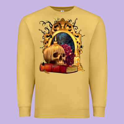 Halloween Skull Candles And Roses Premium Sweatshirt Designed By Texasbilliewilder