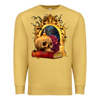 Antique Gold Halloween Skull Candles and Roses Premium Sweatshirt - texasbilliewilder