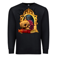 Black Halloween Skull Candles and Roses Premium Sweatshirt - texasbilliewilder