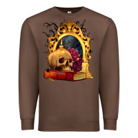 Chestnut Halloween Skull Candles and Roses Premium Sweatshirt - texasbilliewilder