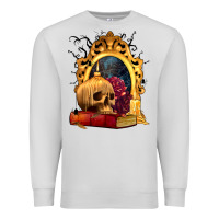 Dove Grey Halloween Skull Candles and Roses Premium Sweatshirt - texasbilliewilder