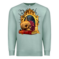 Seafoam Halloween Skull Candles and Roses Premium Sweatshirt - texasbilliewilder