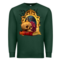 Sports Green Halloween Skull Candles and Roses Premium Sweatshirt - texasbilliewilder