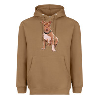 Toasted Coconut Brown Pitbull Heavyweight Hoodie - RanaPortraitStore