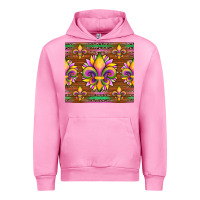 Mardi Gras Sunflowers Fleur, De Lis Glitter Leopard Background Urban Hoodie | Teevron