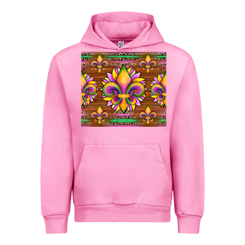 Mardi Gras Sunflowers Fleur, De Lis Glitter Leopard Background Urban Hoodie by Artiststas | Teevron