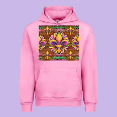Mardi Gras Sunflowers Fleur, De Lis Glitter Leopard Background Urban Hoodie Designed By Artiststas