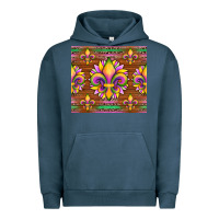 Pigment Midnight Navy mardi gras sunflowers fleur, de lis glitter leopard background Urban Hoodie - Artiststas