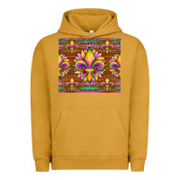 Pigment Peanut Butter mardi gras sunflowers fleur, de lis glitter leopard background Urban Hoodie - Artiststas