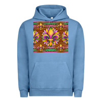 Pigment Pebble Blue mardi gras sunflowers fleur, de lis glitter leopard background Urban Hoodie - Artiststas