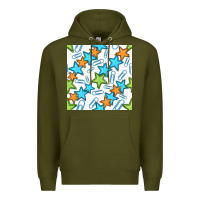 Army Green stars school seamless pattern Premium Hoodie - BundleAndBundleShop