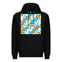 Black stars school seamless pattern Premium Hoodie - BundleAndBundleShop