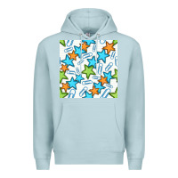 Blue Mist stars school seamless pattern Premium Hoodie - BundleAndBundleShop