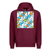 Burgundy stars school seamless pattern Premium Hoodie - BundleAndBundleShop