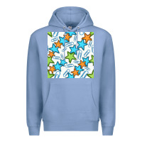 Colony Blue stars school seamless pattern Premium Hoodie - BundleAndBundleShop