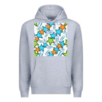 Heather Grey stars school seamless pattern Premium Hoodie - BundleAndBundleShop