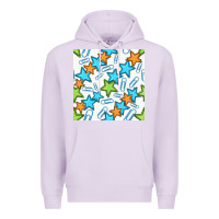 Lilac stars school seamless pattern Premium Hoodie - BundleAndBundleShop