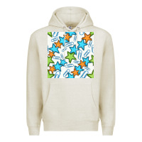 Oatmeal Heather stars school seamless pattern Premium Hoodie - BundleAndBundleShop