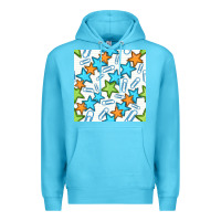 Ocean Blue stars school seamless pattern Premium Hoodie - BundleAndBundleShop