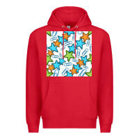 Red stars school seamless pattern Premium Hoodie - BundleAndBundleShop