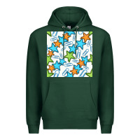 Sports Green stars school seamless pattern Premium Hoodie - BundleAndBundleShop