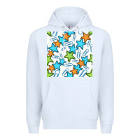 White stars school seamless pattern Premium Hoodie - BundleAndBundleShop