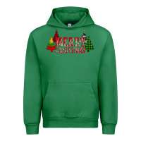 Emerald merry christmas glitter plaid trees Urban Hoodie - AdoDesignShop