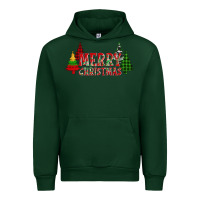 Forest Green merry christmas glitter plaid trees Urban Hoodie - AdoDesignShop