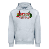 Heather Grey merry christmas glitter plaid trees Urban Hoodie - AdoDesignShop