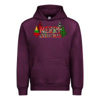 Mauve Wine merry christmas glitter plaid trees Urban Hoodie - AdoDesignShop