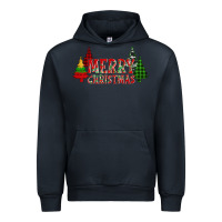 Navy merry christmas glitter plaid trees Urban Hoodie - AdoDesignShop