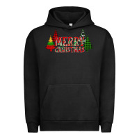 Pigment Black merry christmas glitter plaid trees Urban Hoodie - AdoDesignShop