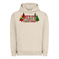 Pigment French Oak merry christmas glitter plaid trees Urban Hoodie - AdoDesignShop