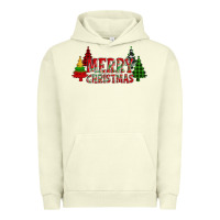 Pigment Pistachio merry christmas glitter plaid trees Urban Hoodie - AdoDesignShop