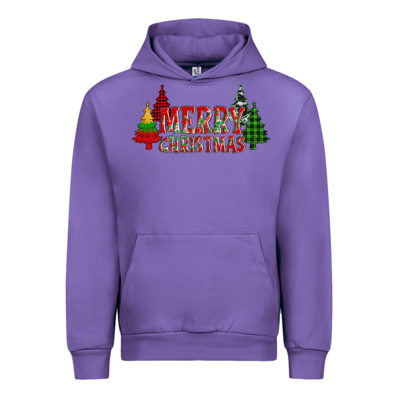 Merry Christmas Glitter Plaid Trees Urban Hoodie by AdoDesignShop | Teevron