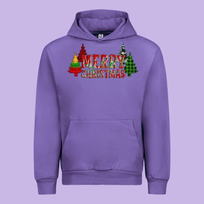 Merry Christmas Glitter Plaid Trees Urban Hoodie Designed By Adodesignshop