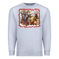 Heather Grey christmas goats Premium Sweatshirt - RanaPortraitStore