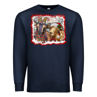 Navy christmas goats Premium Sweatshirt - RanaPortraitStore